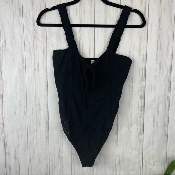 Free People Intimately black crochet bodysuit small - Picture 1 of 5